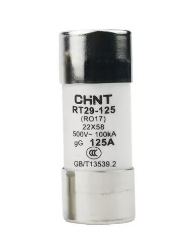 Fusible Cylindrique 22X58 RT29-125 125A gG CHINT