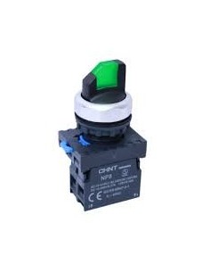 NP8-10XD/21 Interrupteur sélecteur 2 positions 1NO VERT lumineux 110V-230VAC IP65