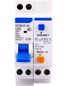 Disjoncteur DIFF NXBLE-63 2P C10 30mA 6kA CHINT