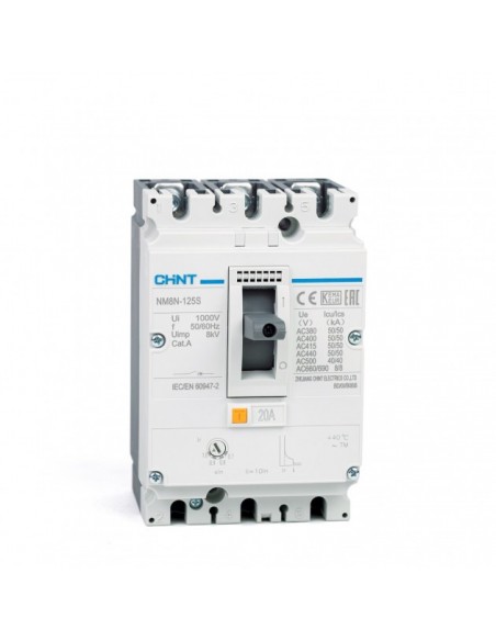 DISJONCTEUR COMPACT REGLABLE NM8N-630S TM 500 4C 50kA