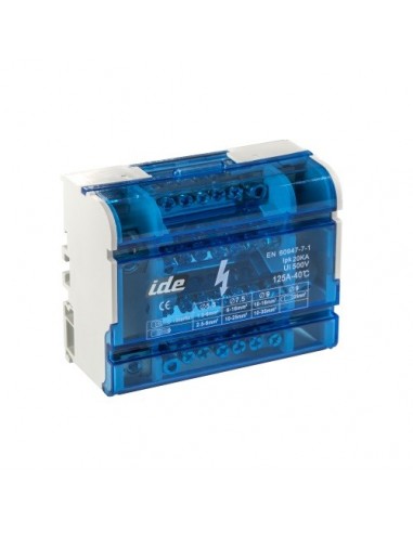 NTJ2  125/407 Bloc de distribution 4P x 7 trous  125A