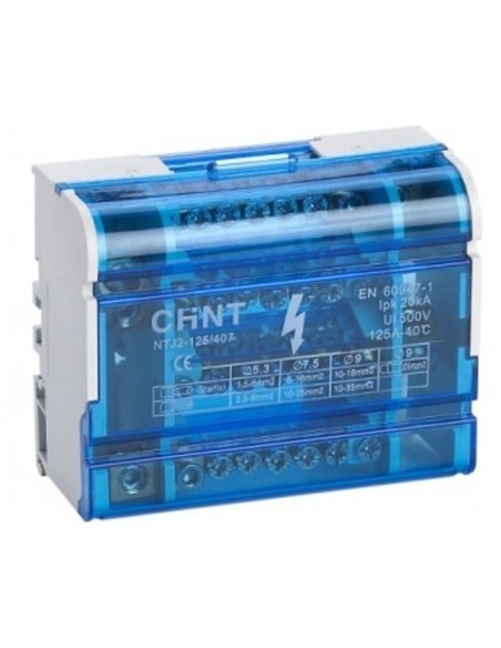 NTJ2  411 Bloc de distribution 4P x 7 trous 125A