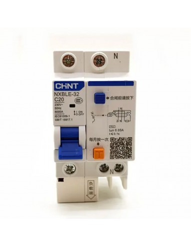 Disjoncteur 1P+N monobloc différentiel C25 300mA