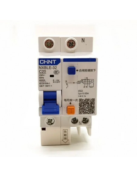 Disjoncteur 1P+N monobloc différentiel C25 300mA