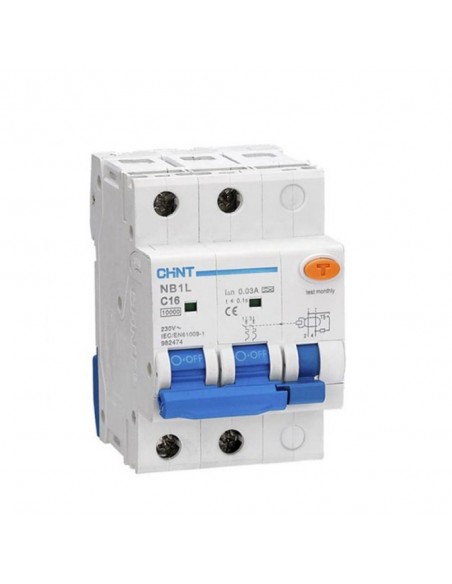 Disjoncteur DIFF NB1L-40 2P C16 30MA AC 6KA