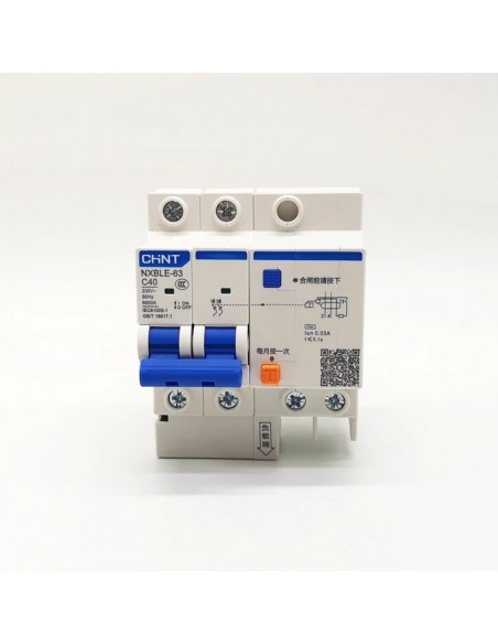 Disjoncteur RCBO-NXBLE-63_2P_C16_300mA CHINT